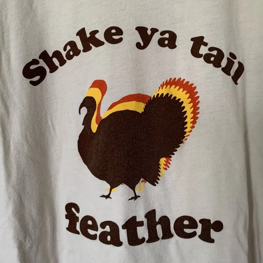 Shake Ya Tail Feather Adult Unisex Tan Tee, size XL - Picture 3 of 5